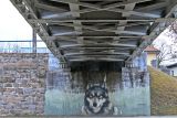 Murals under the railway viaduct